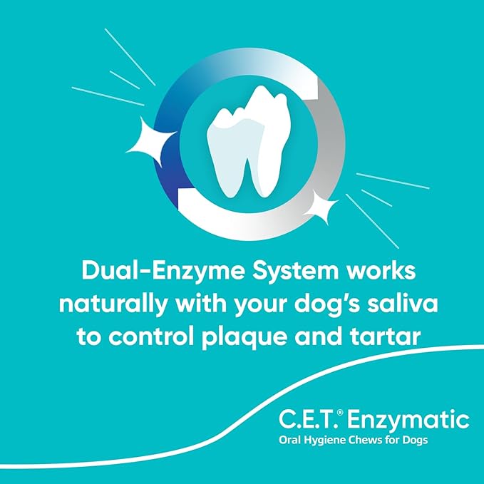 Virbac C.E.T.® Enzymatic Oral Hygiene Chews for Dogs, X Small - Plaque & Tartar Control - Single Layer Beefhide with Exclusive Dual-Enzyme System & Tasty Chicken Flavor - Easy to Give Dog Dental Chew