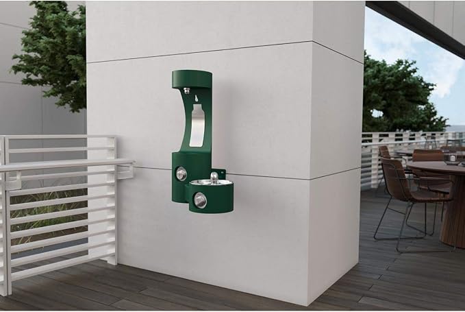 Elkay Outdoor Lk4408 Wall Mount Fountain & Bottle Filler Gray