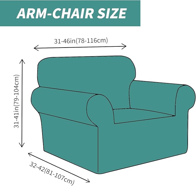 YEMYHOM Couch Cover Latest Jacquard Design High Stretch Sofa Chair Covers for Living Room, Pet Dog Cat Proof Armchair Slipcover Non Slip Magic Elastic Furniture Protector (Small, Leaf Patten Black)