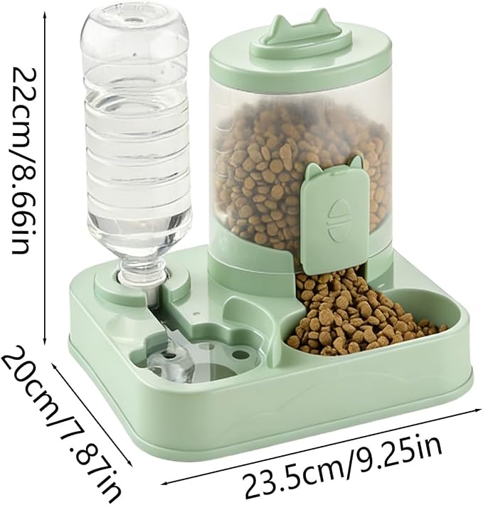 2 in 1 Automatic Pet Feeder Water Dispenser, Adjustable Elevated Raised Stand Feeder, Automatic Cat Feeder with Non Slip Base for Small Medium Dog Puppy Cat, Easy to Clean (Color B)