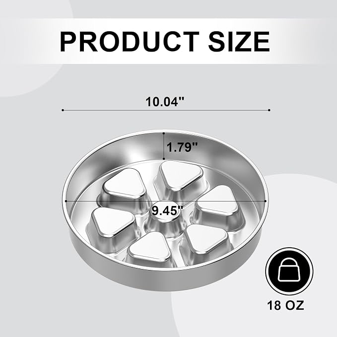 Kactoily 304 Stainless Steel Slow Feeder Dog Bowl, 2.5 Cups Non-Slip Pet Bowl, Raised Design for Slow Eating & Digestive Health - Perfect for Medium Large Dogs