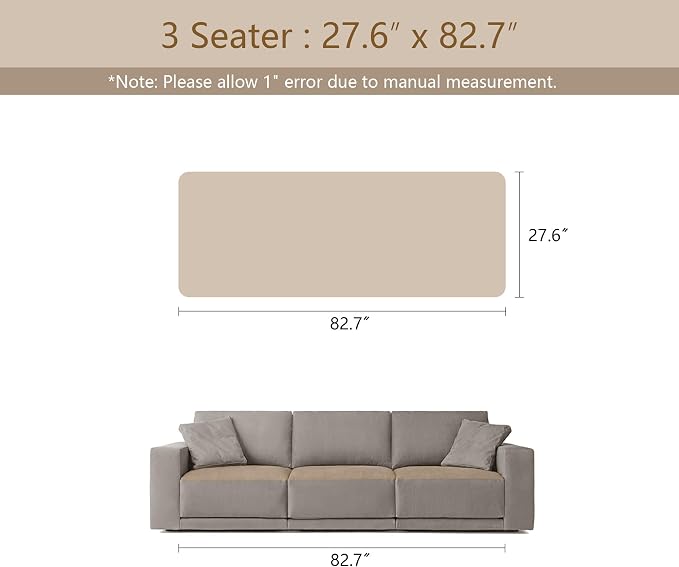 MEETSKY Couch Covers for 3 Cushion Sofa Pet Friendly, Non Slip Couch Cover for Dogs Washable, Soft Sofa Covers Couch Protector Covers, Dog Mat for Couches, Dark Grey, 27.6" x 82.7"