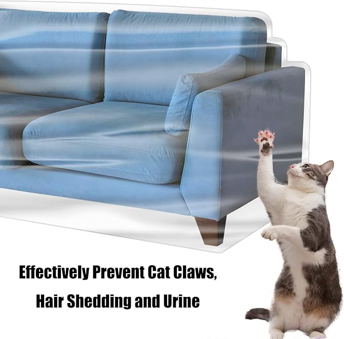 Imperius Clear Thick Heavy Duty Water Resistant Loveseat Sofa Cover,Waterproof Plastic Shield Covers for Loveseat Sofa Vinyl Sofa Cover to Prevent Scratching by Dogs and Cats