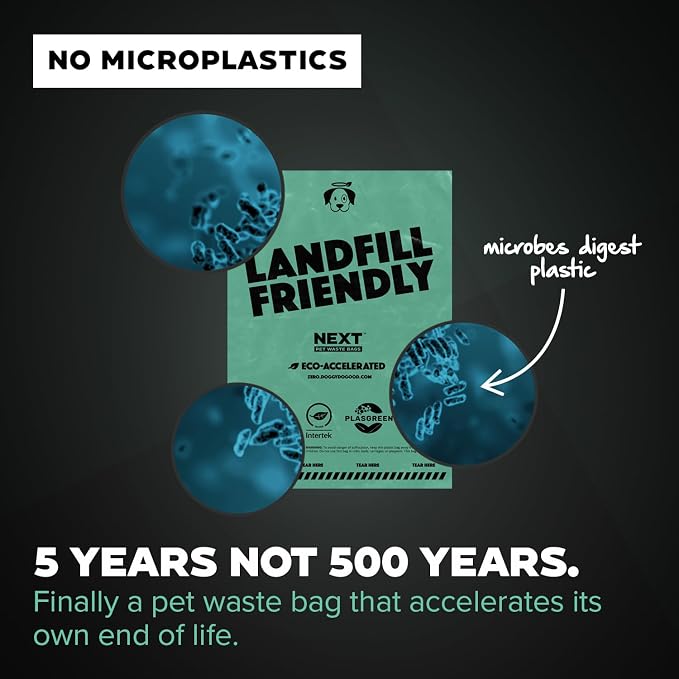 Doggy Do Good - 180 Count, Heavy Duty Poop Bags for Dogs with Handles - Standard Size - Dog Waste Bags Made with 50% Recycled Plastic + 15% Biobased Material - Landfill-Friendly, Unscented, Leak-Proof