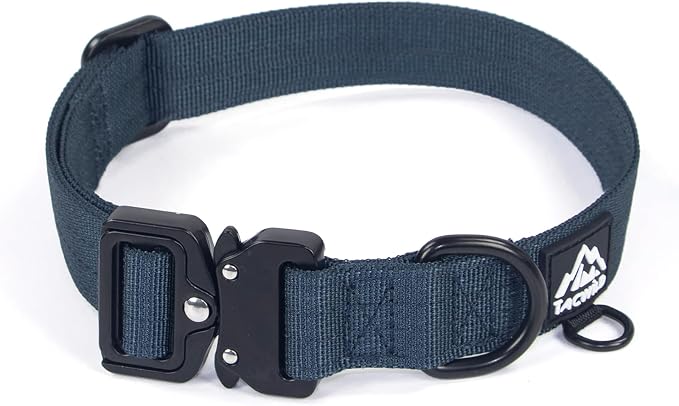 Dog Collar for Small Dogs Christmas Boy Girl- Adjustable, Chew Proof Nylon Collar with Metal Quick Release Buckle and D-Ring for Dog Tags (Navy Blue, S)