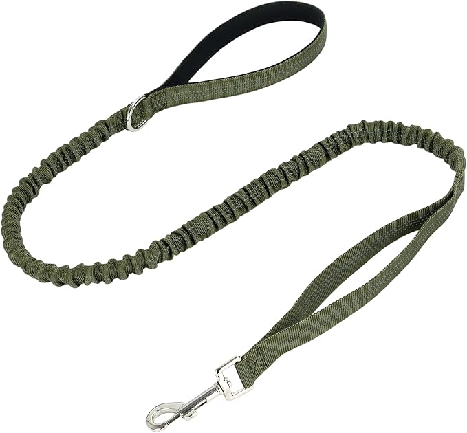 WYuZe 4ft Bungee Dog Leash Reflective Soft Handle Small Medium Dogs No Pull | Stretch Shock Absorbing Nylon Leash for Anti-pull Walking Training