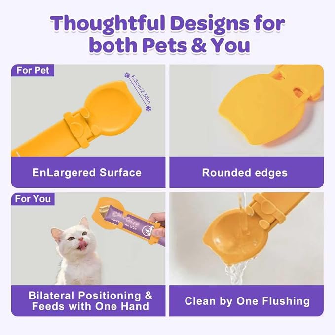 Pet Treats Feeder Spoon Squeeze Essential Tool for Pet Treats Suitable for Most Treats Strip for Cat