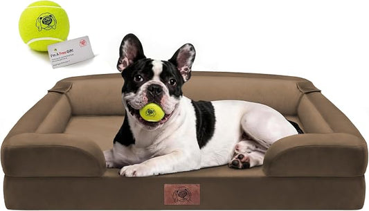 Dog Bed for Medium Large Size Dogs - Memory Foam Soft Pet Couch Sofa with Removable Cover Waterproof Bolster,30 x 20
