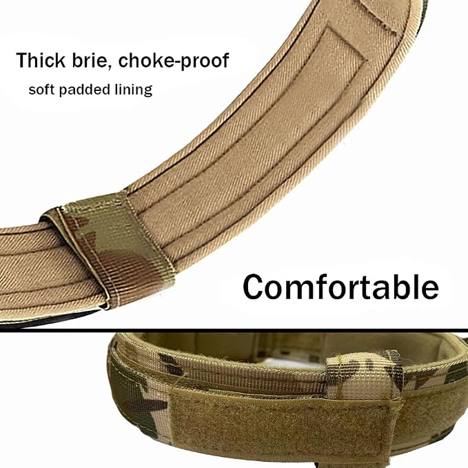 Tactical Dog Collar Adjustable Military Nylon Dog Collar with Control Handle and Heavy Duty Metal Buckle for Medium and Large Dogs (Camo,L)