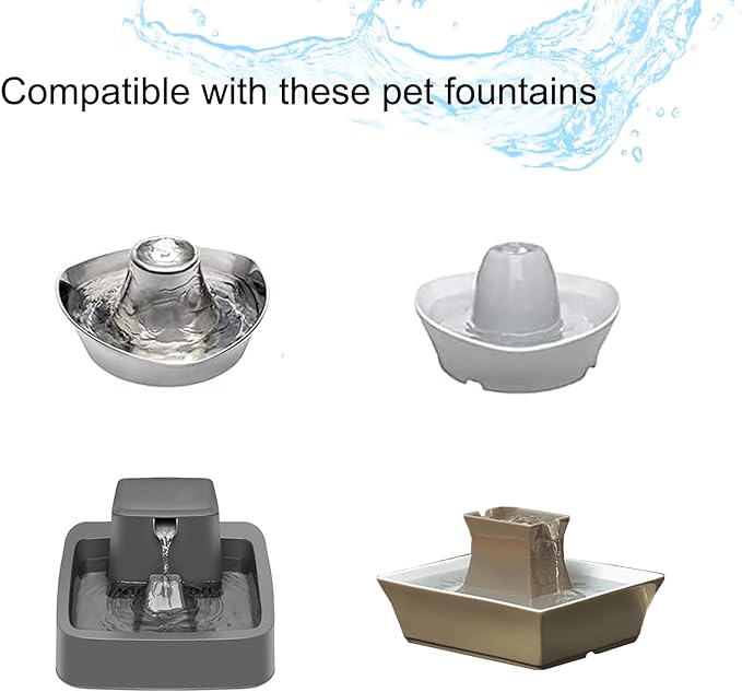 16 Pack Pet Fountain Filter Replacement,8 Carbon Filters and 8 Foam Pre-Filter Replacement Compatible with Multiple Pet Water Dspensers Water Bowl