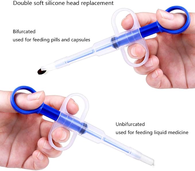 Pet Medicine Feeder Pet Pill Syringe Pet Liquid Feeding Dispenser Feeding Tool with Soft Silicone Tip for Dogs Cats Birds Small Animals Blue and Red 2 Pcs