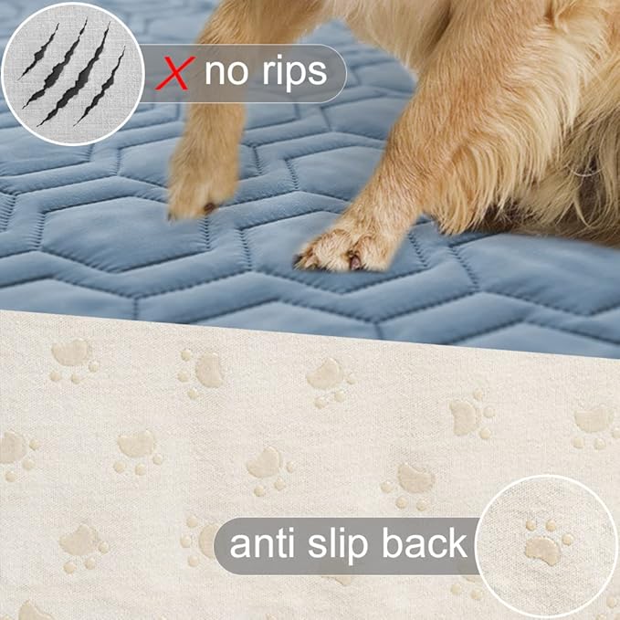 Tcksstex Waterproof and Anti-Slip Dog Bed Cover and Pet Blanket Sofa Pet Bed Mat ，car Incontinence Mattress Protectors Furniture Couch Cover for Most Cats Dogs, Pets（82x102-Stoneblue）