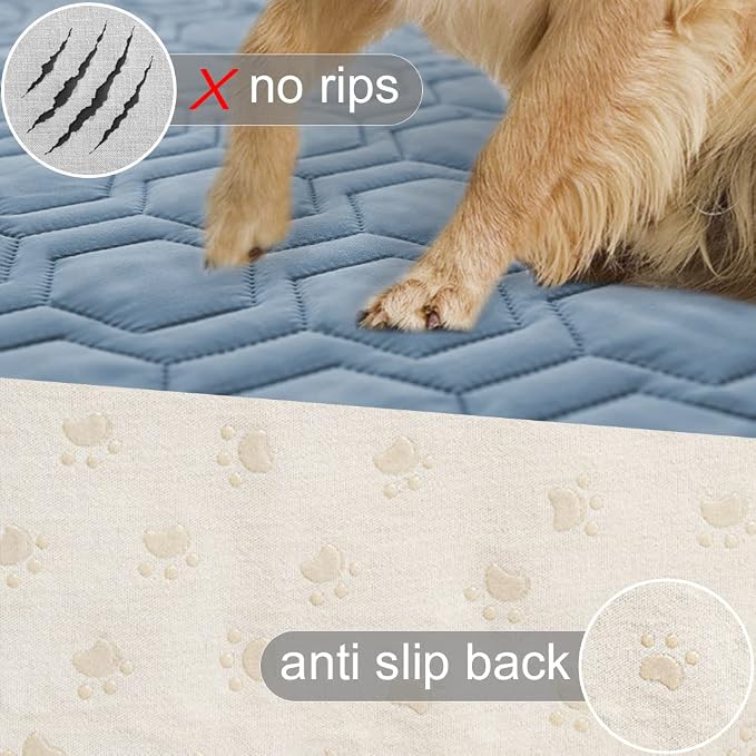 Tcksstex Waterproof and Anti-Slip Dog Bed Cover and Pet Blanket Sofa Pet Bed Mat ，car Incontinence Mattress Protectors Furniture Couch Cover for Most Cats Dogs, Pets（68x82- Stoneblue）