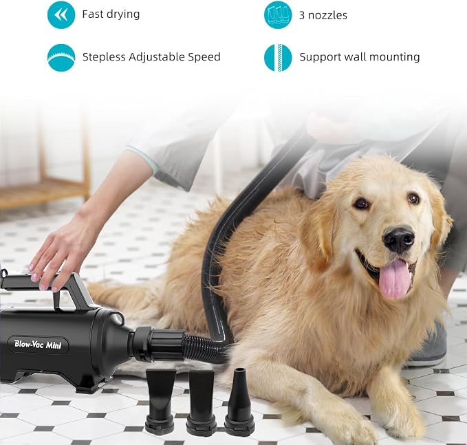Dog Dryer High Velocity Professional Dog/Pet Grooming Force Hair Dryer/Blower