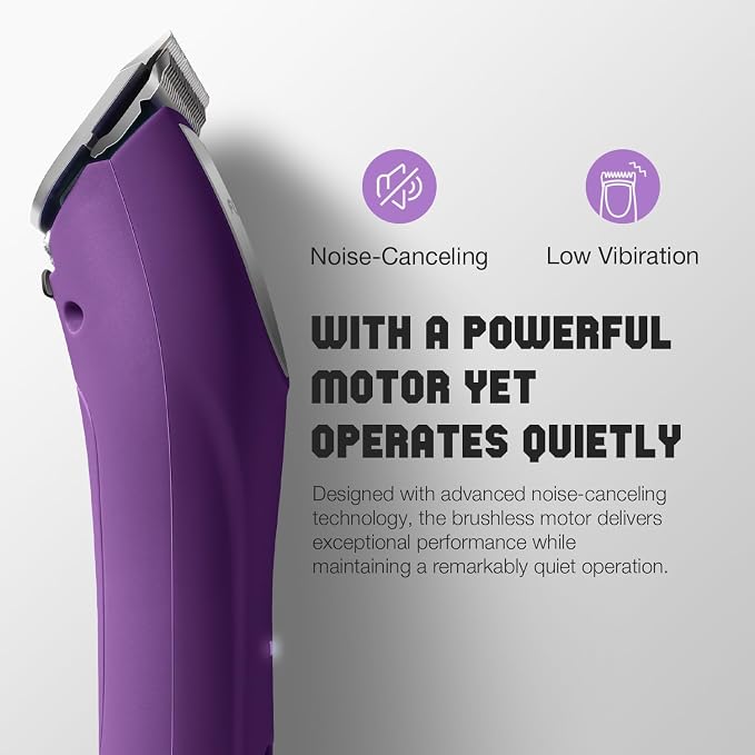 Professional Dog Clippers for Grooming, 2 Speed Pet Grooming Kit with Detachable Metal Blade for Thick Curly Matted Coats Low Noise Heavy Duty Cordless Hair Trimmer