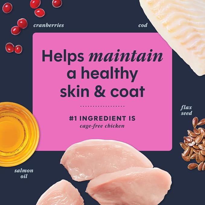 Instinct Raw Boost Mixers, Freeze Dried Cat Food Toppers with Functional Ingredients, Grain Free, Real Chicken - Skin & Coat Health, 5.5 oz Bag