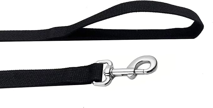 Strong Nylon Dog Leash, 5 FT Long Dog Leashes for Medium Large Dogs (5FT, Black)