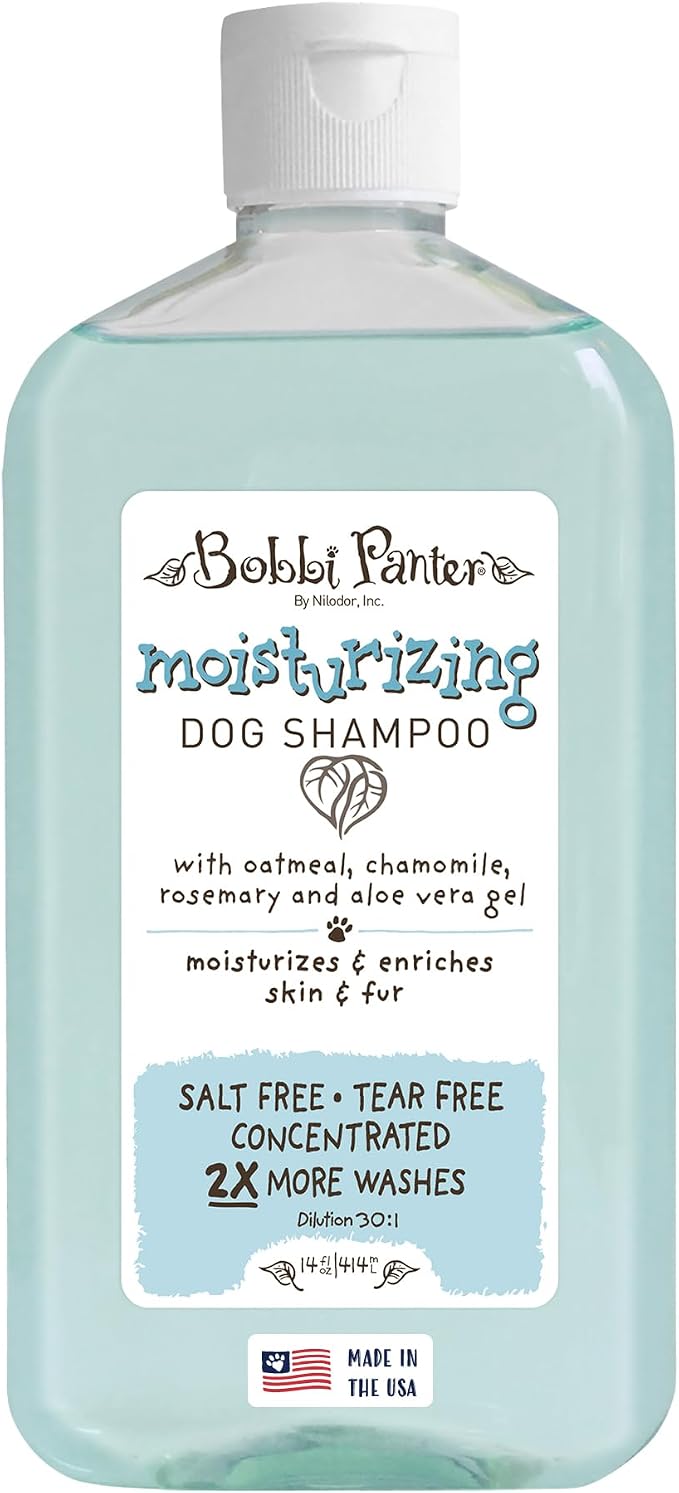 Bobbi Panter Oatmeal Dog Shampoo Aloe Vera, Chamomile & Rosemary – Moisturizing Natural Formula for Dry Skin, Tear-Free, 30:1 Concentrate, Made in USA, 14 oz