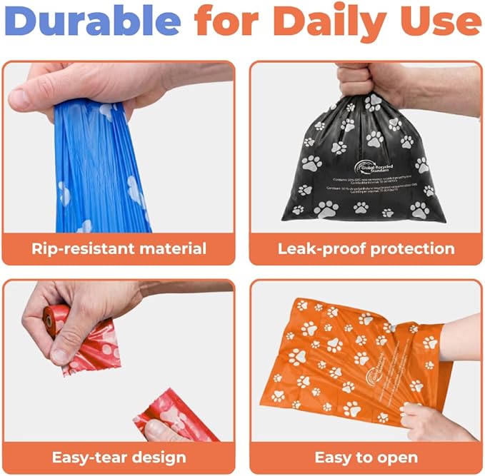 Best Pet Supplies Dog Poop Bags for Waste Refuse Cleanup, Doggy Roll Replacements for Outdoor Puppy Walking and Travel, Leak Proof and Tear Resistant, Thick Plastic - Assorted (Scented), 150 Bags