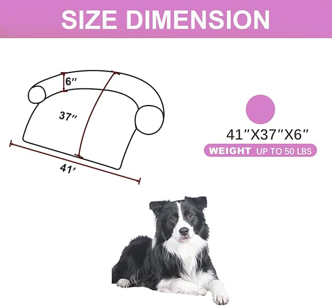 Luxurious Calming Dogs/Cats Bed Mats, Dog Pad Washable Removable Couch Cover, Plush Long Fur Mat for Pets, Waterproof Lining, Perfect for Small, Medium and Large Dogs and Cats (Pink, 41"x37")