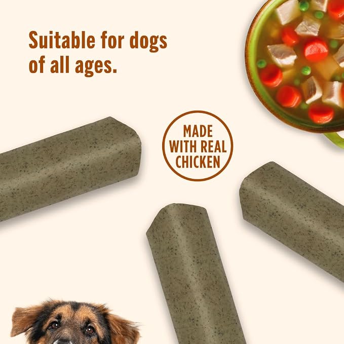 Nutrish Soup Bones Premium Dog Chews with Real Chicken and Veggies, 11 Chews, Packaging May Vary (Rachael Ray) (Pack of 2)