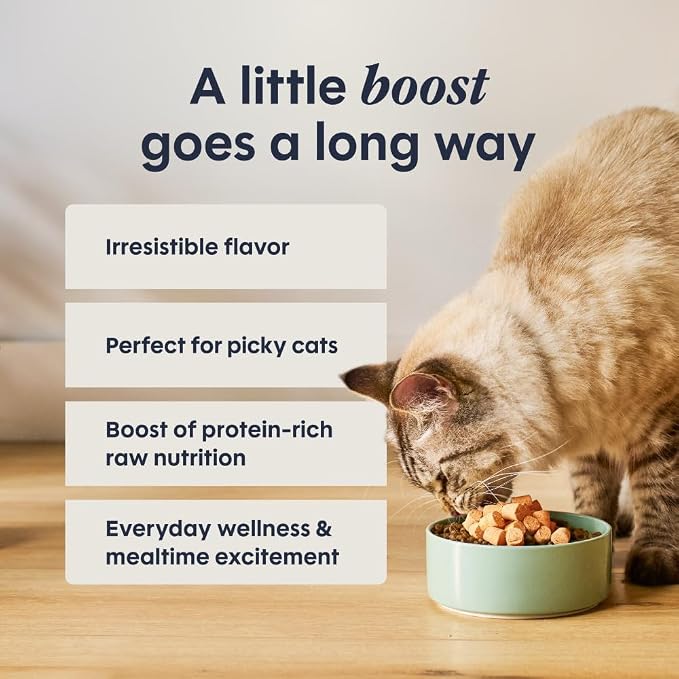 Instinct Raw Boost Mixers, Freeze Dried Cat Food Toppers with Functional Ingredients, Grain Free, Real Chicken - Digestive Health, 5.5 oz Bag
