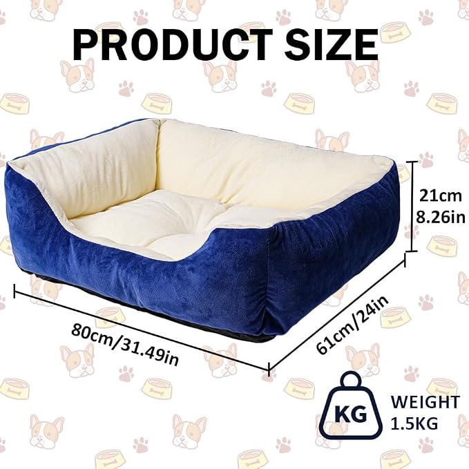 vivicreate Dog Bed 31.5x24 Inch Size, Bolstered Sides for Support, Slip-Resistant Bottom, Dog Bed Medium Size Dog Comfortable Lounger, Orthopedic Dog Bed for Window Sill, Desk, Sofa