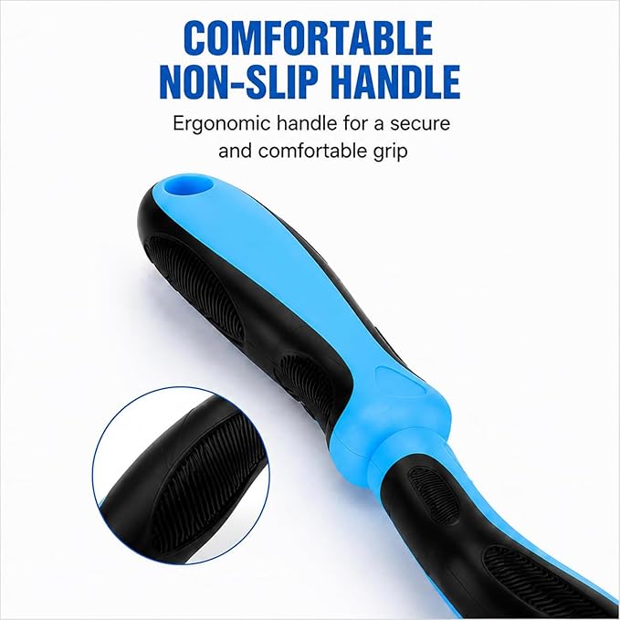 2026 New Undercoat Rake For Dogs & Cats, 2-In-1 Double-Sided Pet Grooming Tool With 9/17 Teeth, Used To Remove Loose Hair, Mats, Tangles, And Inner Fur (Large Blue)