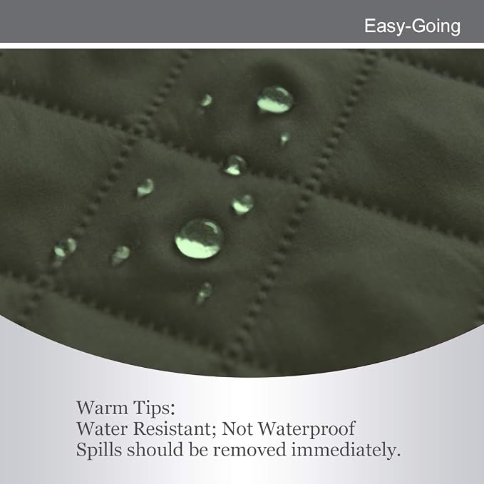 Easy-Going Reversible Loveseat Couch Cover for 2 Cushion Couch Sofa Cover for Dogs Water Resistant Furniture Protector with Foam Sticks Elastic Straps for Pet (Loveseat, Army Green/Beige)