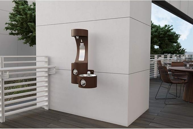 Elkay Outdoor Lk4408 Wall Mount Fountain & Bottle Filler Gray