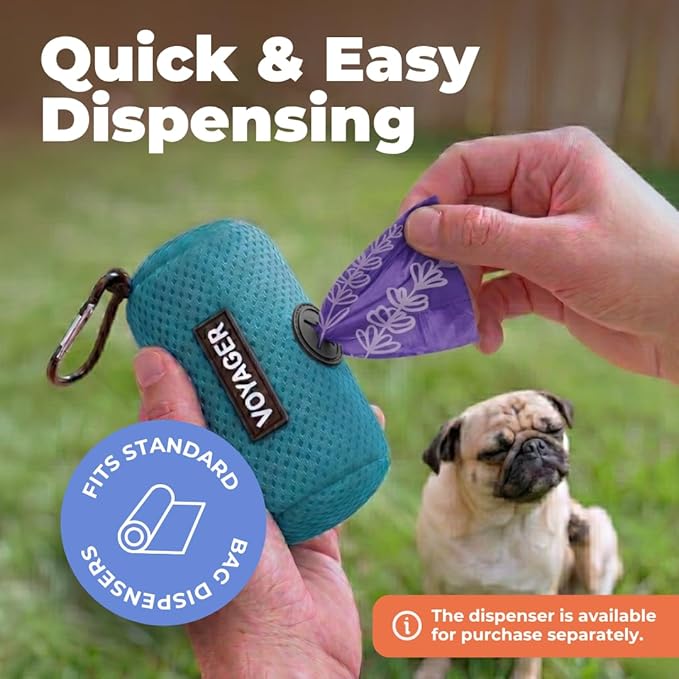 Best Pet Supplies Dog Poop Bags for Waste Refuse Cleanup, Doggy Roll Replacements for Outdoor Puppy Walking and Travel, Leak Proof and Tear Resistant, Thick Plastic - Purple (Scented), 150 Bags