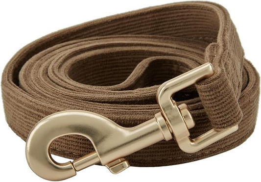 Soft Cotton Dog Leash, 5 Ft Heavy Duty Corduroy Dog Leashes with Gold Metal Hook for Small Medium Large Dogs,Medium,Brwon