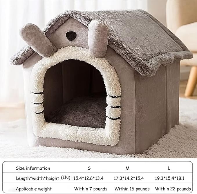 Dog Houses Soft Indoor Enclosed Tent Huts Warm Cave Dog Kennel House Type Winter Warm Small Dog Teddy Four Seasons Universal Removable and Washable Dog House Cat Nest Bed Pet Supplies (Large,Color 11)