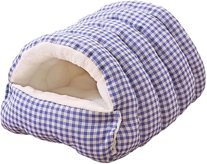 Peiiwdc Portable Enclosed Pet Bed Soft Hideaway with Cover Cave for Dog Cats Nest House Washable Stress Reducing Design Indoor Pet Bed