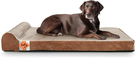 Laifug Orthopedic Dog Beds for Large Dogs,3" Memory Foam Dog Beds,Durable Water Proof Liner Removable and Washable, Nonskid Bottom, Brown 40"x25"x3"