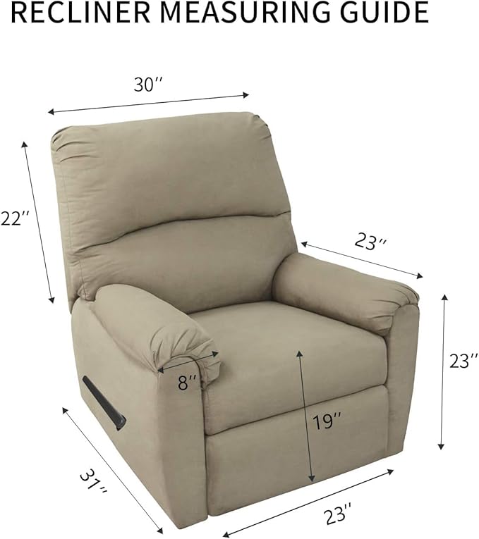 PureFit Super Stretch Recliner Cover Sofa Couch Cover with Pocket – Non Slip Soft Sofa Slipcover, Washable Spandex Reclining Furniture Protector for Kids, Pets (Recliner, Sage Green)