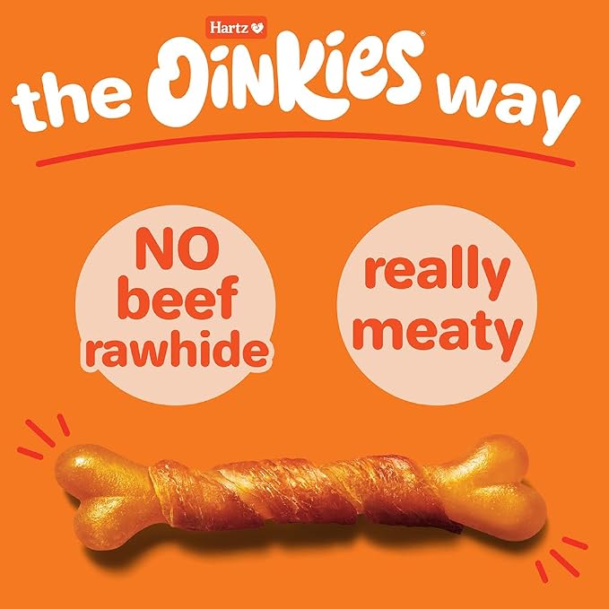 Oinkies Chicken Wrapped Lasting Chew Bone Dog Treats, 25 ct