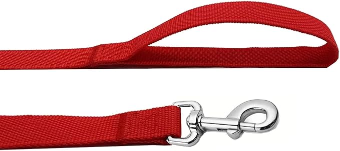 Strong Nylon Dog Leash, 4FT/ 5 FT/ 6FT Dog Leashes for Medium Large Dogs(5FT, Red)
