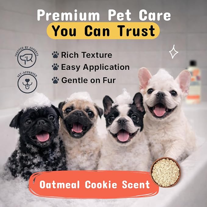 Pets Are Kids Too Oatmeal Dog Shampoo Baking Soda Hypoallergenic Anti Itch Moisturizing Soothing Deodorizing Pet Care Safe Puppy Shampoo Sensitive Skin Cat Shampoo - Coconut Based Cleanser 17 fl oz