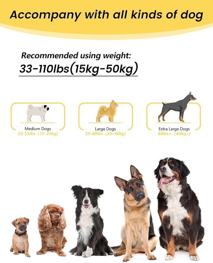 Hands Free Dog Leash & Car Seatbelt, 5.9-9.5ft Crossbody Dog Belt with Dual Soft Handles, Shock-Absorbing, 360° Clip, Reflective Design for Walking, Running, Hiking, Travel.(Yellow)