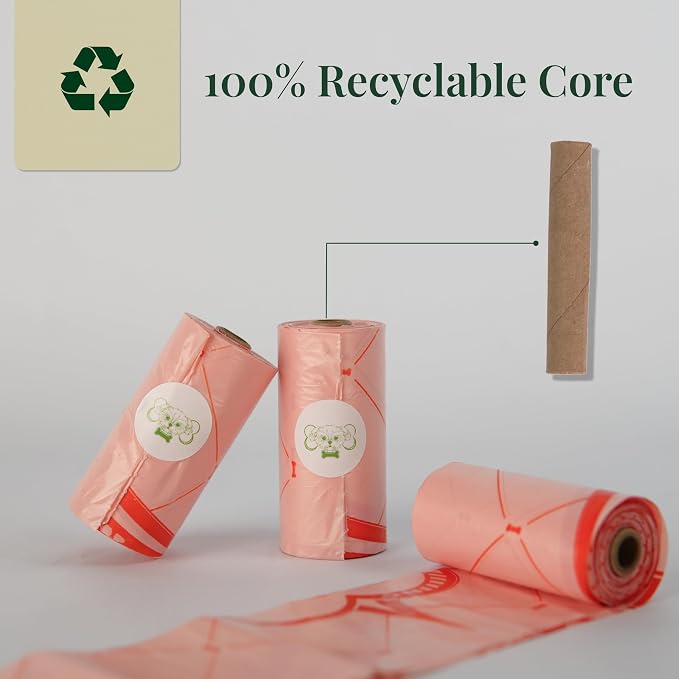Extra Thick Dog Poop Bags Rolls, Leak-Resistant Pet Waste Bags, 120 Count (8 Rolls), 9x13 in Large, Lavender Scented, Fits Most Dispensers, Pink