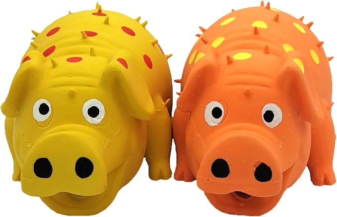 2 Pack Latex Pig Dog Toys that Oinks for Small Medium Large Dogs