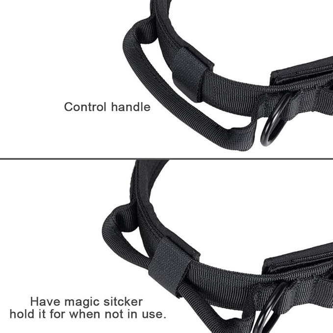 Tactical Dog Collar and Leash Set Adjustable Military Nylon Dog Collar with Control Handle and Heavy Duty Metal Buckle for Large Dogs（Black XL