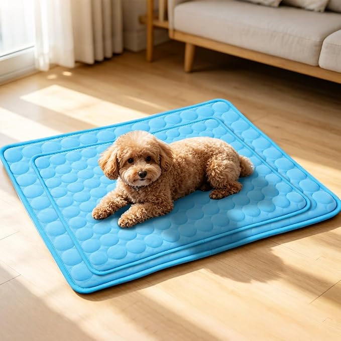 Dog Cooling Mat 2026 Upgraded Arc-Chill Cooling Dog Bed Mat, Washable Pet Cooling Pad (Q-Max>0.4) Cooling Mat for Dogs & Cats Indoor & Outdoor Car Seats (Blue, 59x39 in)