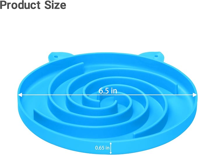 Bifeaw Slow Feeder Cat Bowl, Easy to Clean Silicone Bowl, Ideal for Dry and Wet Food (Yellow and Blue)