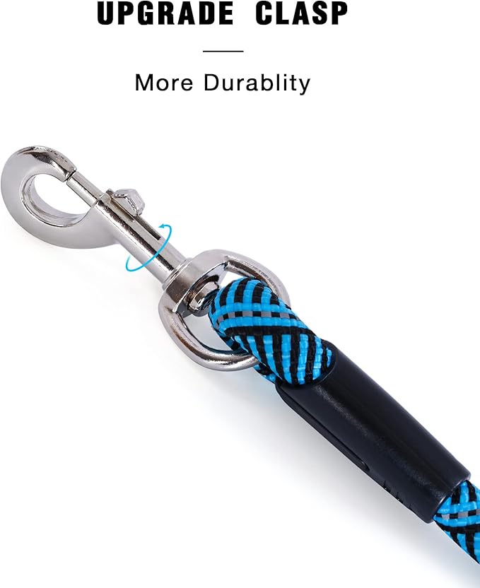 (2 Pack) Long Dog Leash for Dog Training 15FT/30FT/50FT, Dog Rope Check Cord with Reflective Thread for Large Medium Small Dogs, Dog Tie-Out Cable Lead for Hunting, Camping or Backyard