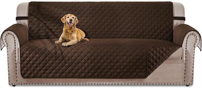 HOMERILLA Couch Cover, Dog Couch Covers for Pets, Couch Covers for 3 Cushion, Reversible Sofa Covers Furniture Protector with Elastic Straps (68" Sofa, Chocolate/Chocolate)