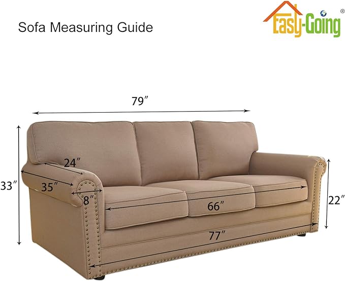 Easy-Going Stretch Sofa Slipcover 1-Piece Sofa Cover Furniture Protector Couch Soft with Elastic Bottom for Kids, Polyester Spandex Jacquard Fabric Small Checks (Sofa, Gray)