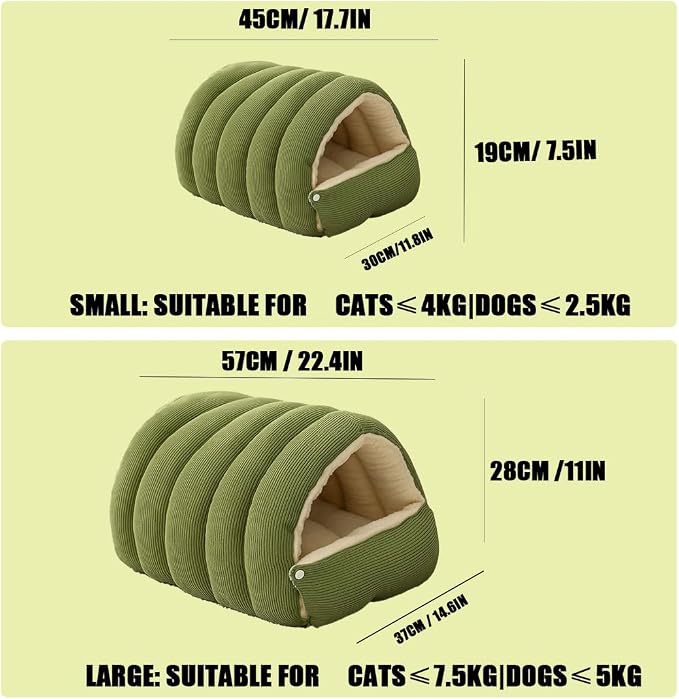 Cozy Monster Cat Bed, Niopets Cave Style Pet Bed, Warm Cats Tent Nest for Sleeping & Lounging, Removable and Washable Winter Closed-Off Cat Bed, Cute House for Small Dogs and Pets (F, Large)
