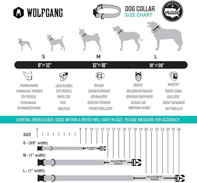 Wolfgang Heavy Duty, Adjustable Dog Collar with Quick Release Nylon Buckle for Walking & Training, DawnPatrol Print, Small